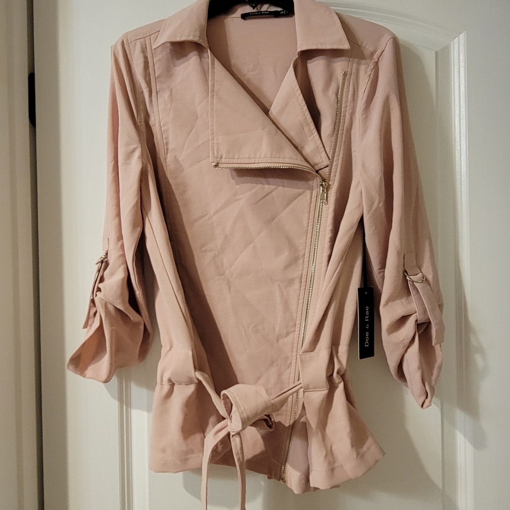 Doe & Rae light moto jacket size small with tags